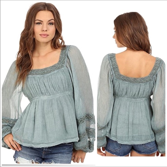 Free People Moonchaser Peasant Top - Picture 2 of 16